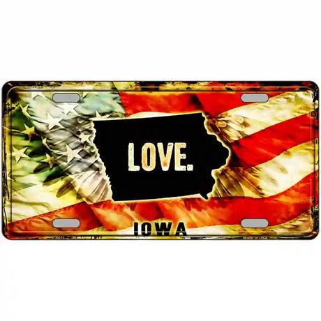 Iowa Love Metal Novelty License Plate 24" x 12" (LLP)