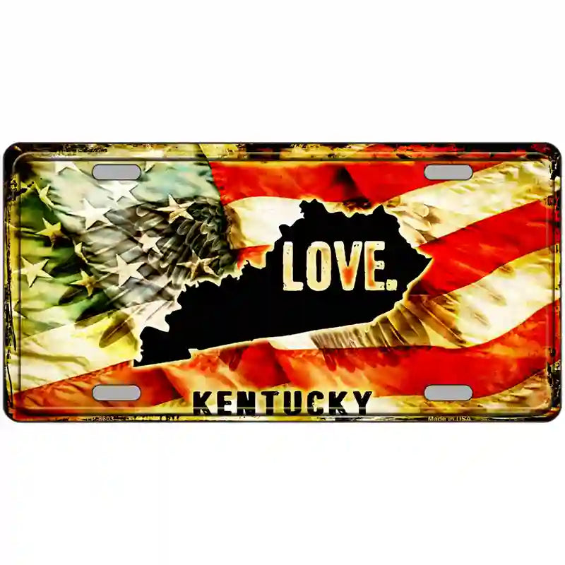 Kentucky Love Metal Novelty License Plate 24" x 12" (LLP)