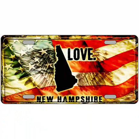 New Hampshire Love Metal Novelty License Plate 24" x 12" (LLP)