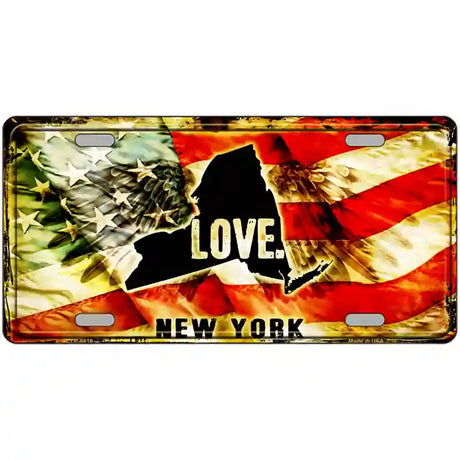 New York Love Metal Novelty License Plate 24" x 12" (LLP)