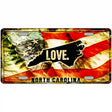 North Carolina Love Metal Novelty License Plate 24" x 12" (LLP)