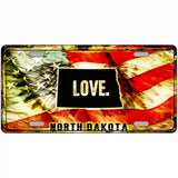 North Dakota Love Metal Novelty License Plate 24" x 12" (LLP)