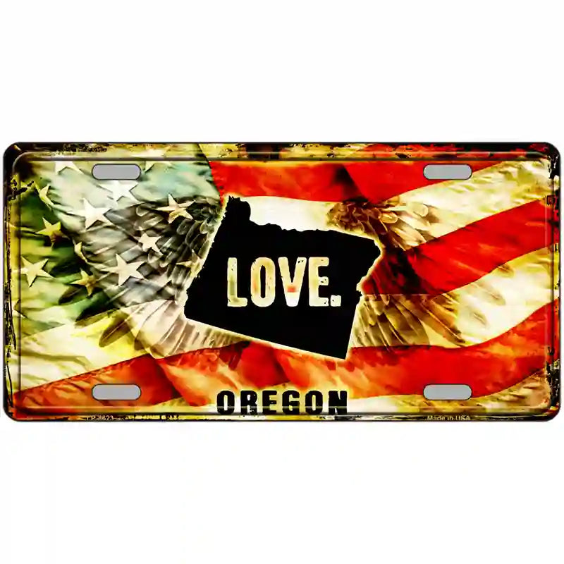 Oregon Love Metal Novelty License Plate 24" x 12" (LLP)