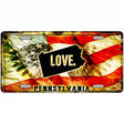 Pennsylvania Love Metal Novelty License Plate 24" x 12" (LLP)