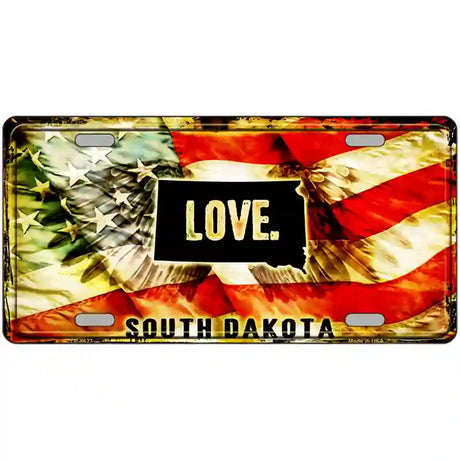 South Dakota Love Metal Novelty License Plate 24" x 12" (LLP)