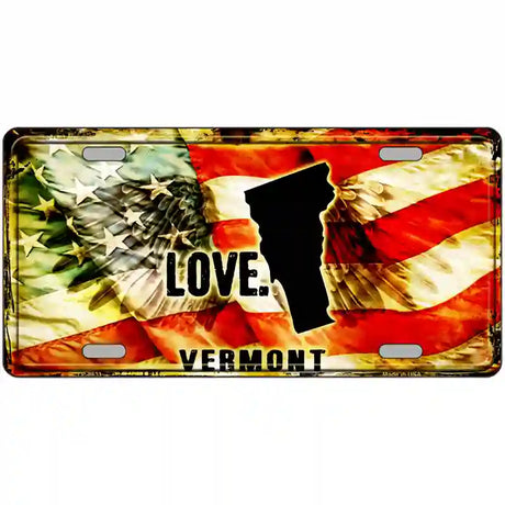 Vermont Love Metal Novelty License Plate 24" x 12" (LLP)