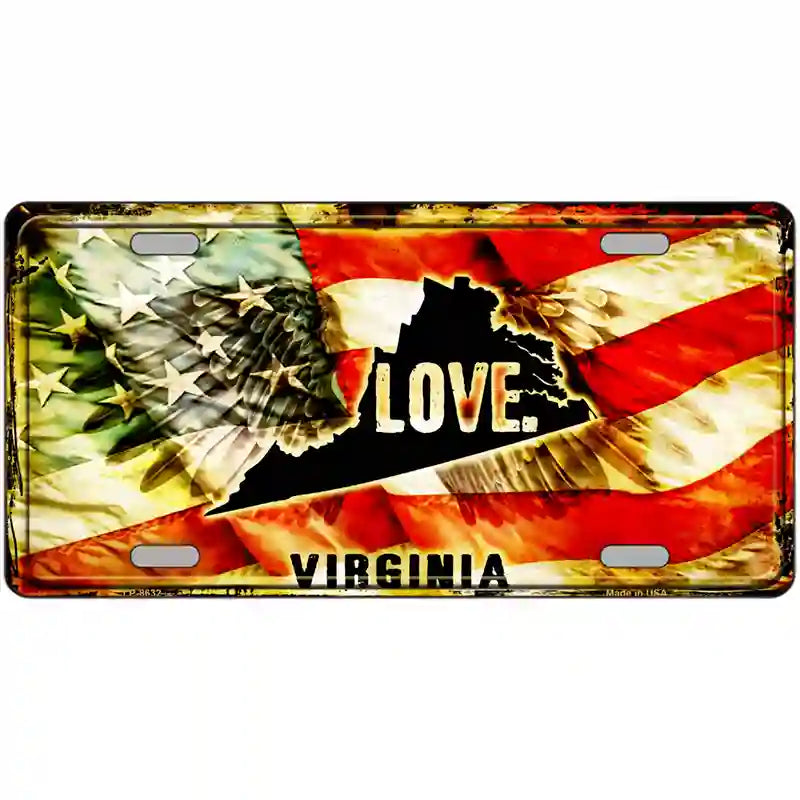 Virginia Love Metal Novelty License Plate 24" x 12" (LLP)