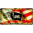 Washington Love Metal Novelty License Plate 24" x 12" (LLP)