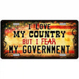 I Love My Country Metal Novelty License Plate 24" x 12" (LLP)