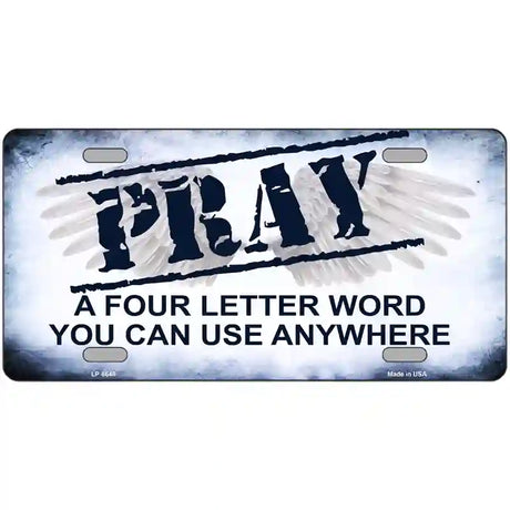 Pray Metal Novelty License Plate 24" x 12" (LLP)