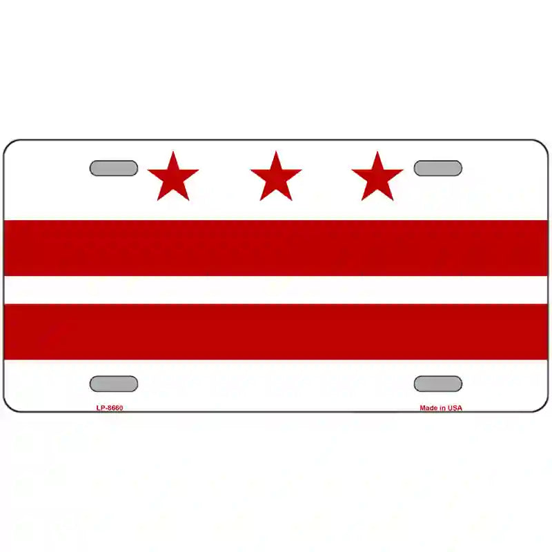 Washington DC Flag Metal Novelty License Plate 24" x 12" (LLP)