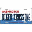 Biker Crossing Washington Metal Novelty License Plate 24" x 12" (LLP)