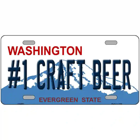 No 1 Craft Beer Washington Metal Novelty License Plate 24" x 12" (LLP)