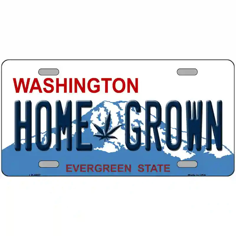 Home Grown Washington Metal Novelty License Plate 24" x 12" (LLP)