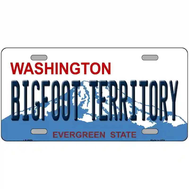 Bigfoot Territory Washington Metal Novelty License Plate 24" x 12" (LLP)