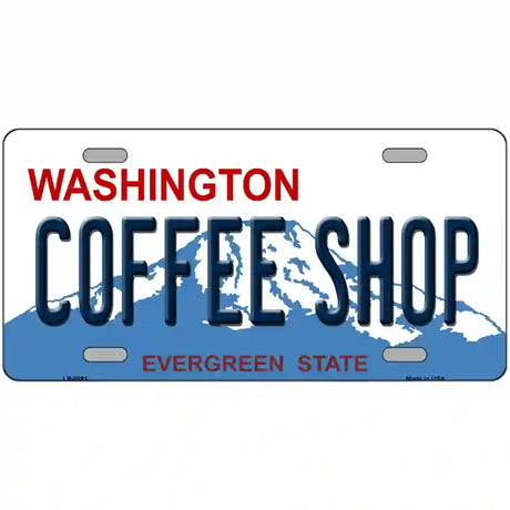 Coffee Shop Washington Metal Novelty License Plate 24" x 12" (LLP)