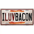 I Luv Bacon Metal Novelty License Plate 24" x 12" (LLP)