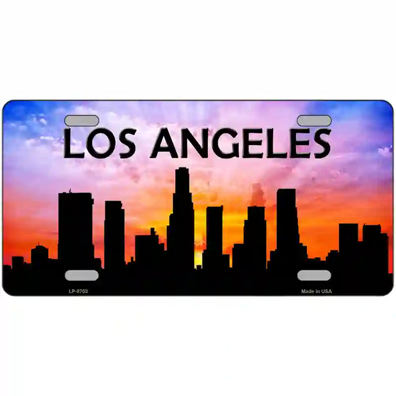 Los Angeles Silhouette Metal Novelty License Plate 24" x 12" (LLP)