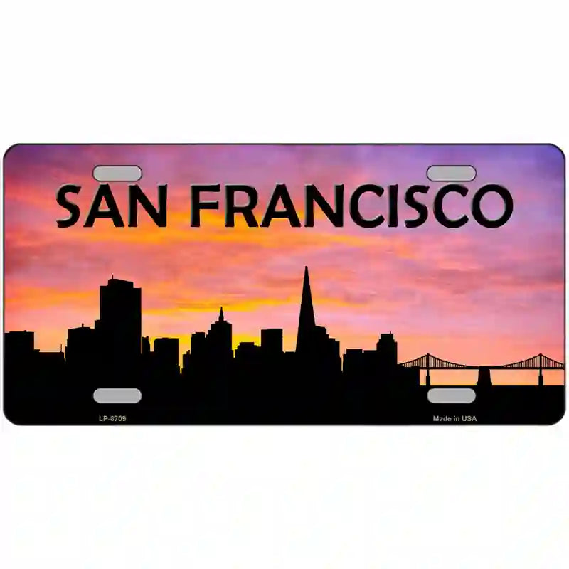 San Francisco Silhouette Metal Novelty License Plate 24" x 12" (LLP)