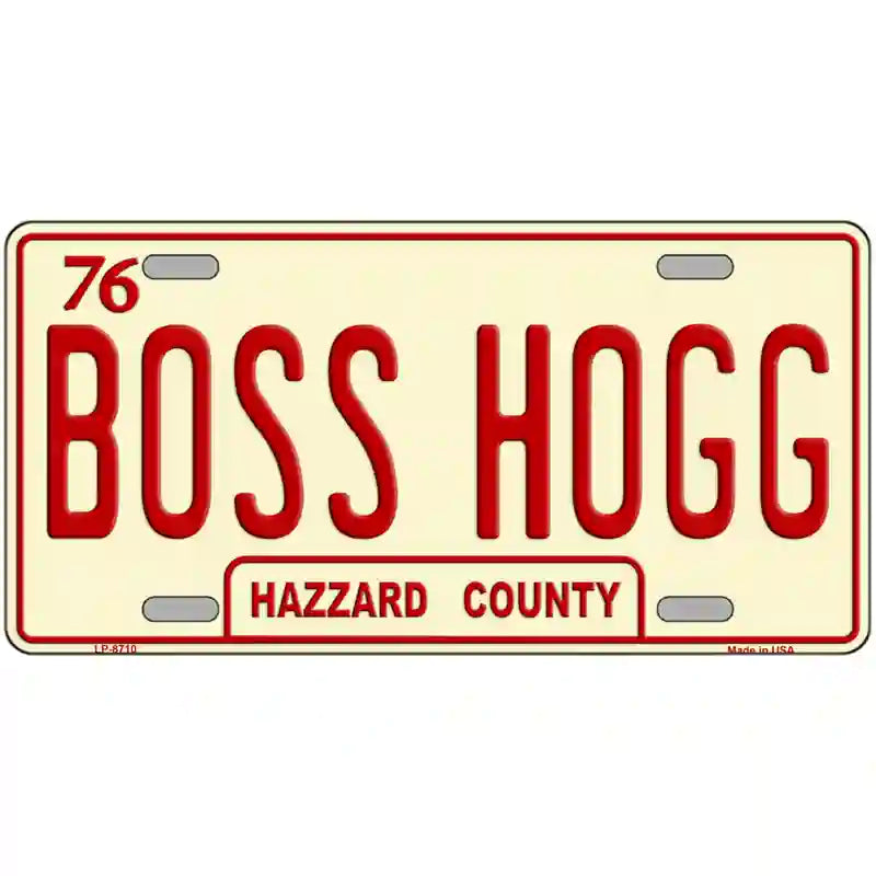 Boss Hogg Hazzard County Metal Novelty License Plate 24" x 12" (LLP)