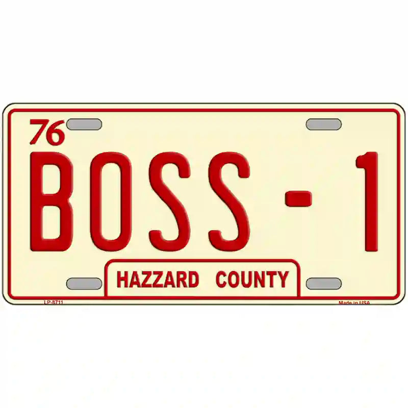 Boss 1 Metal Novelty License Plate 24" x 12" (LLP)