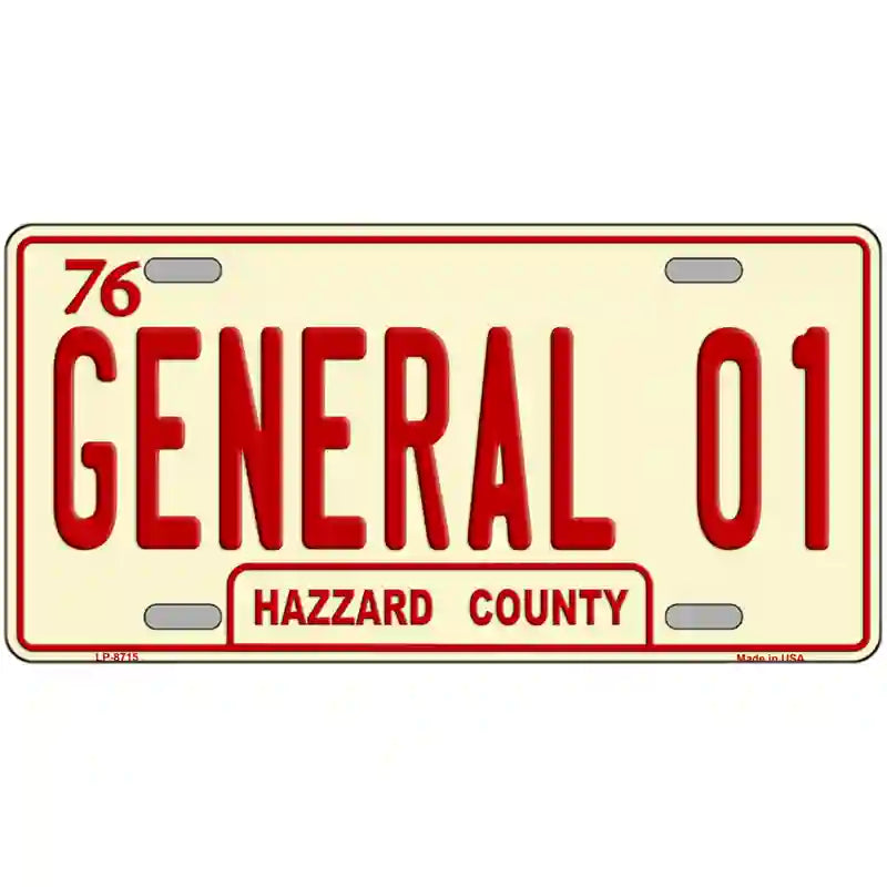 General 01 Metal Novelty License Plate 24" x 12" (LLP)