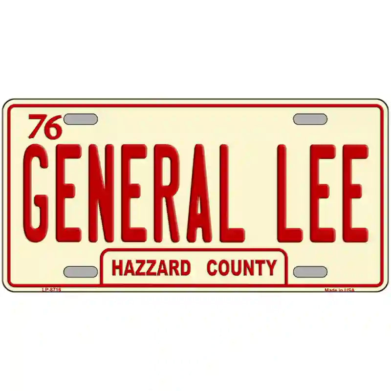 General Lee Metal Novelty License Plate 24" x 12" (LLP)