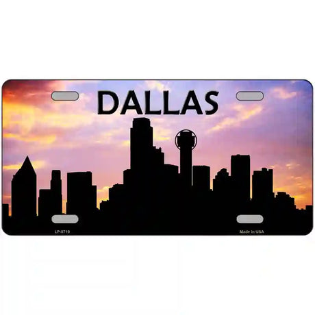 Dallas Silhouette Metal Novelty License Plate 24" x 12" (LLP)