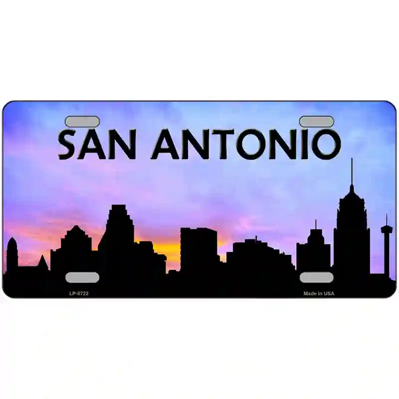 San Antonio Silhouette Metal Novelty License Plate 24" x 12" (LLP)