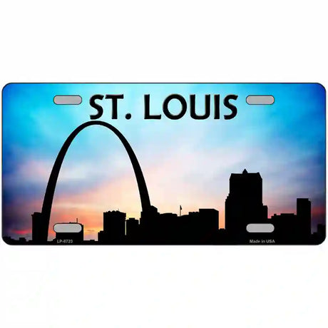 St Louis Silhouette Metal Novelty License Plate 24" x 12" (LLP)