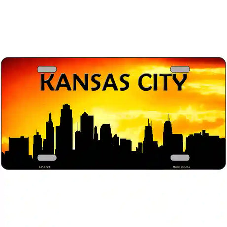 Kansas City Silhouette Metal Novelty License Plate 24" x 12" (LLP)