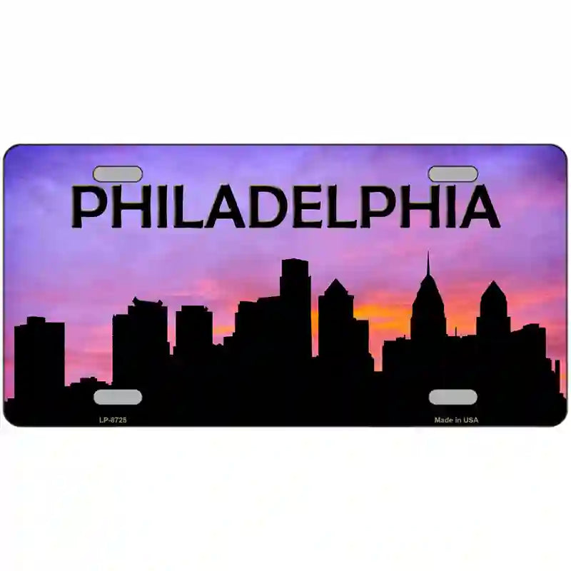 Philadelphia Silhouette Metal Novelty License Plate 24" x 12" (LLP)