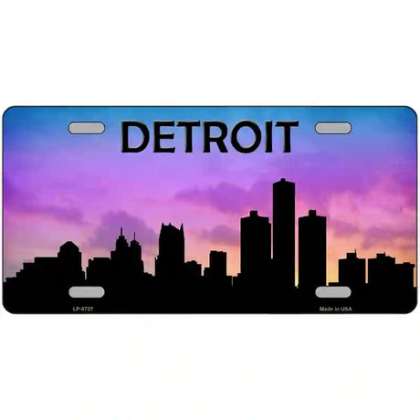 Detroit Silhouette Metal Novelty License Plate 24" x 12" (LLP)