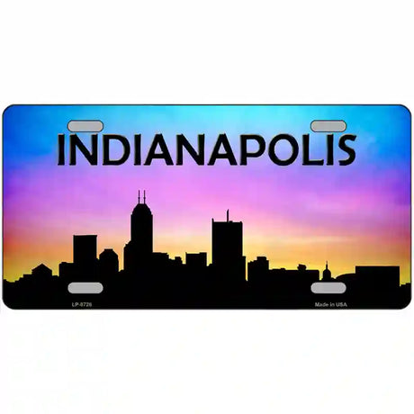 Indianapolis Silhouette Metal Novelty License Plate 24" x 12" (LLP)