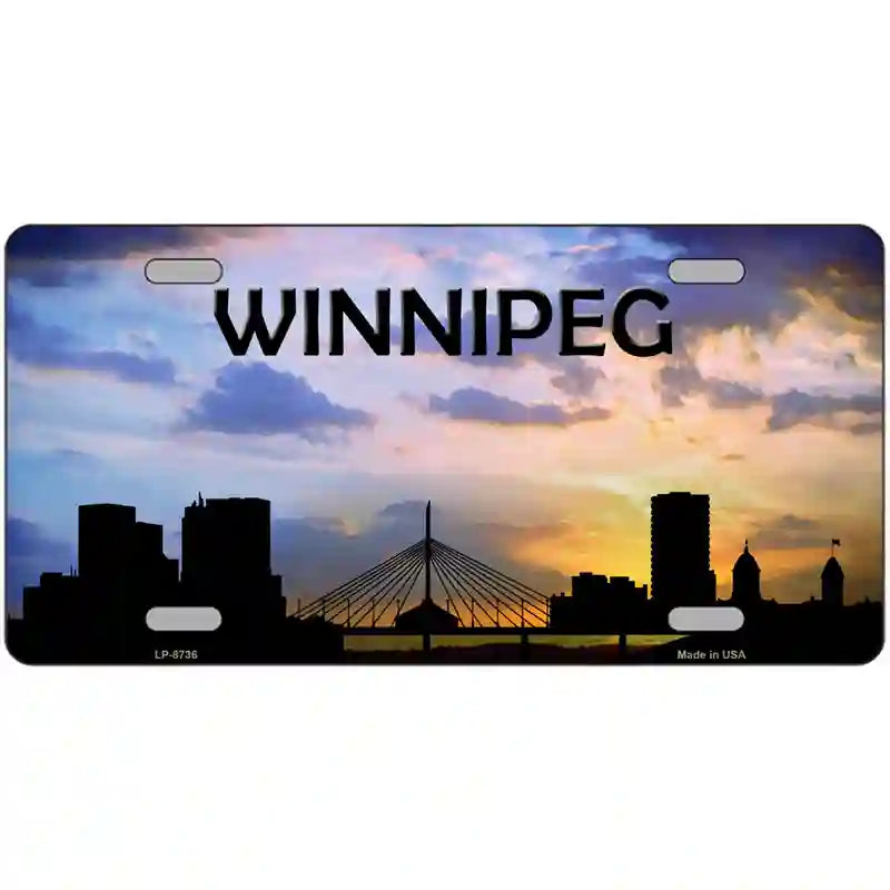 Winnipeg Silhouette Metal Novelty License Plate 24" x 12" (LLP)