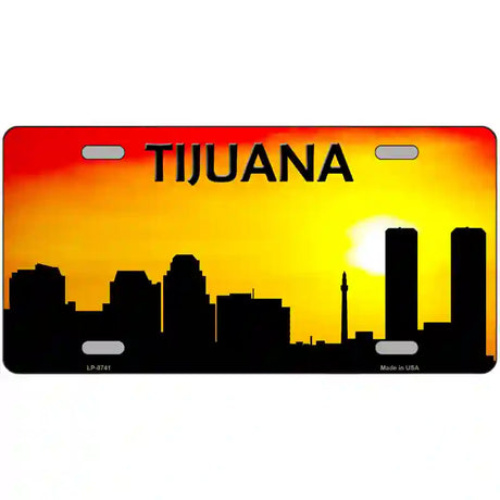 Tijuana Silhouette Metal Novelty License Plate 24" x 12" (LLP)