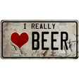 I Love Beer Metal Novelty License Plate 24" x 12" (LLP)