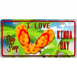 I Love Flip Flop Metal Novelty License Plate 24" x 12" (LLP)