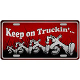 Keep On Trucking Metal Novelty License Plate 24" x 12" (LLP)