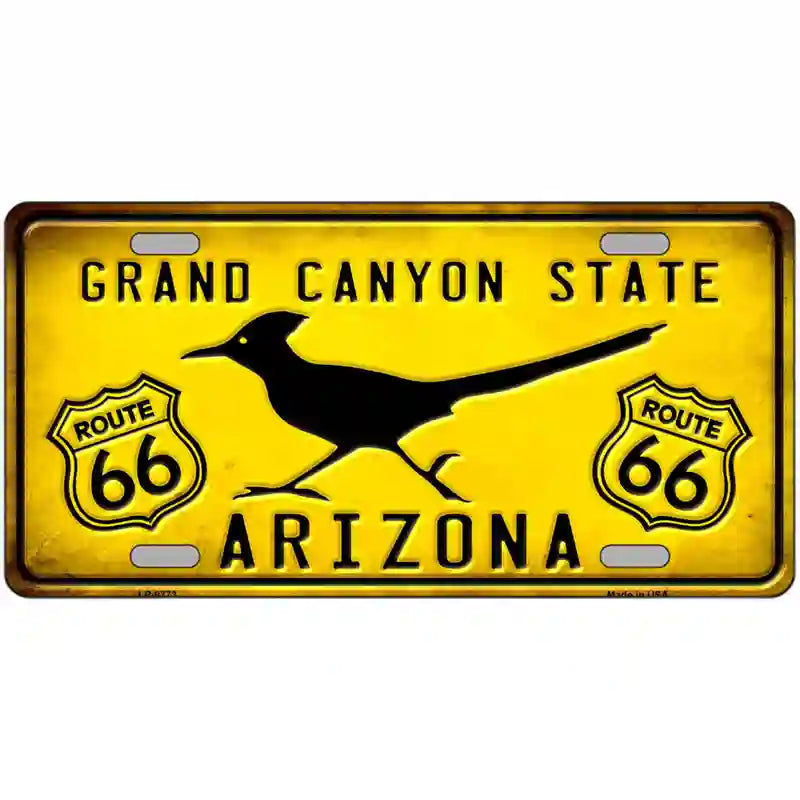 Arizona Grand Canyon With Route 66 Metal Novelty License Plate 24" x 12" (LLP)