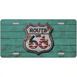 Route 66 Rusty On Wood Metal Novelty License Plate 24" x 12" (LLP)