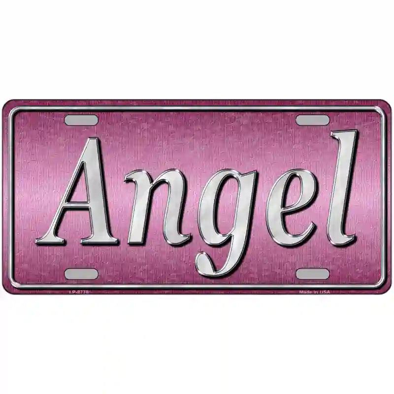 Angel Pink Metal Novelty License Plate 24" x 12" (LLP)