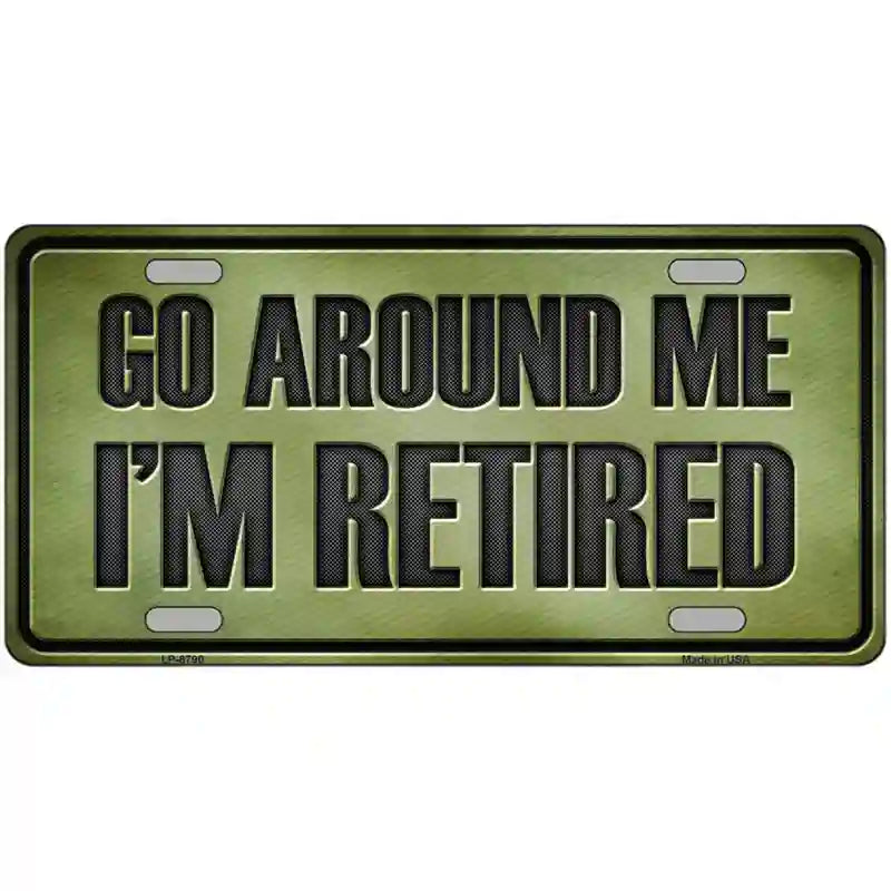 Go Around Me Metal Novelty License Plate 24" x 12" (LLP)