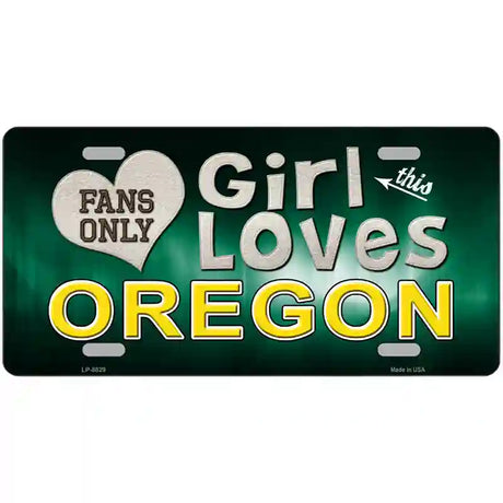 This Girl Loves Oregon Novelty Metal License Plate 24" x 12" (LLP)