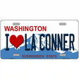 I Love La Conner Washington Metal Novelty License Plate 24" x 12" (LLP)