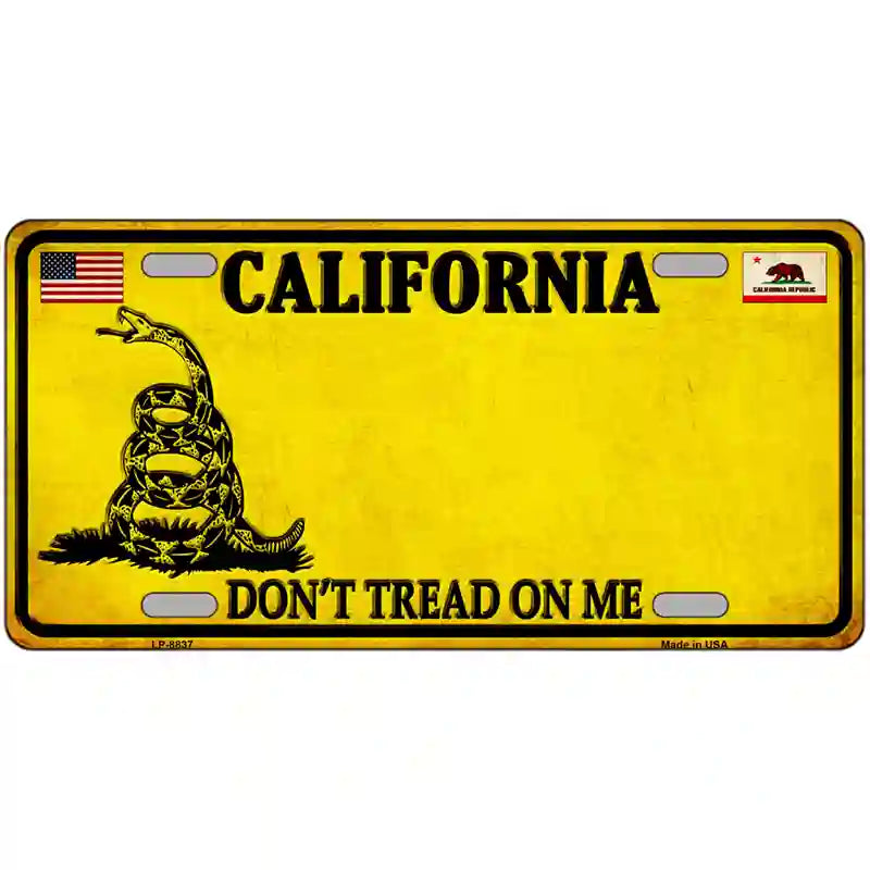 California Dont Tread On Me Metal Novelty License Plate 24" x 12" (LLP) / Yes