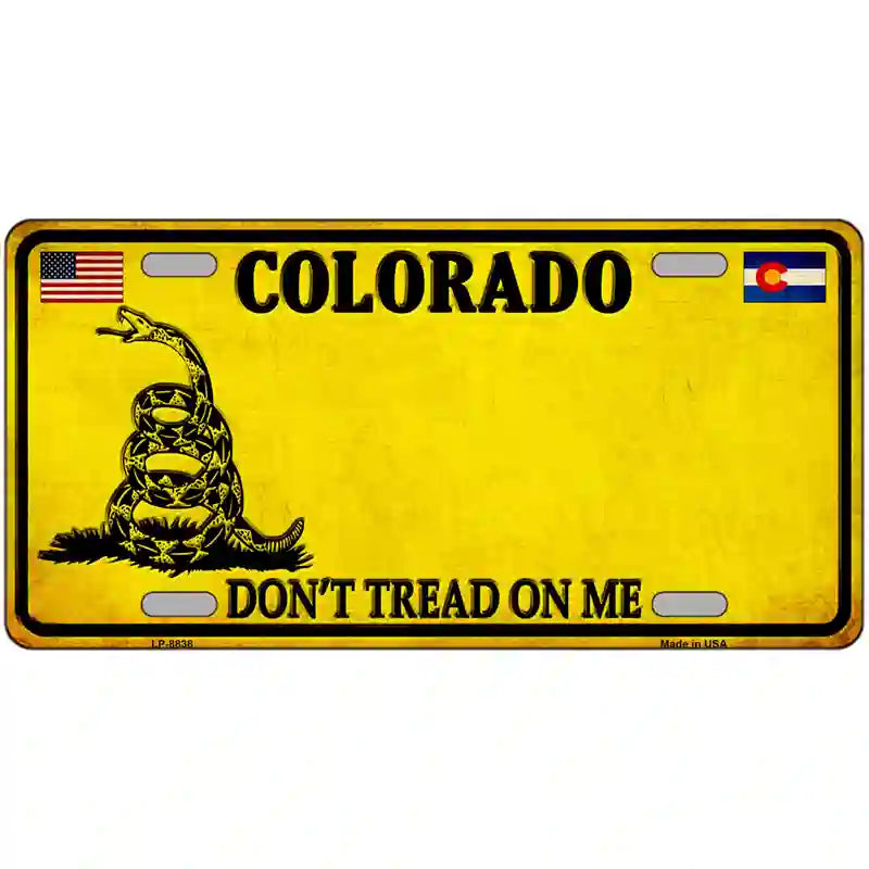 Colorado Dont Tread On Me Metal Novelty License Plate 24" x 12" (LLP) / Yes