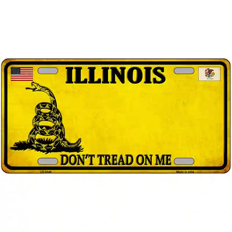 Illinois Dont Tread On Me Metal Novelty License Plate 24" x 12" (LLP) / Yes