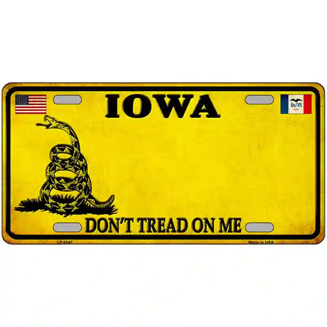 Iowa Dont Tread On Me Metal Novelty License Plate 24" x 12" (LLP) / Yes