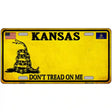 Kansas Dont Tread On Me Metal Novelty License Plate 24" x 12" (LLP) / Yes